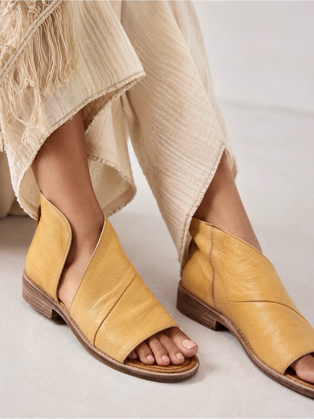 Free People Mont Blanc Tan Leather Sandals